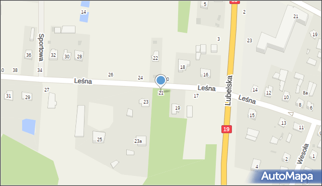 Firlej, Leśna, 21, mapa Firlej