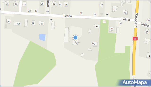 Firlej, Leśna, 25, mapa Firlej