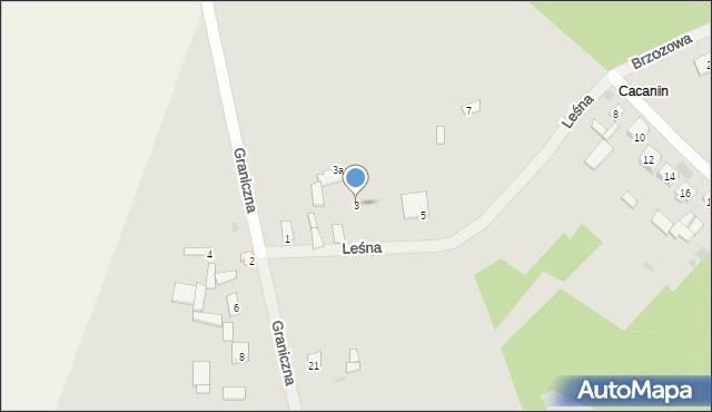 Frampol, Leśna, 3, mapa Frampol
