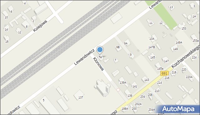 Garbatka-Letnisko, Lewandowicz Hanki, 7A, mapa Garbatka-Letnisko