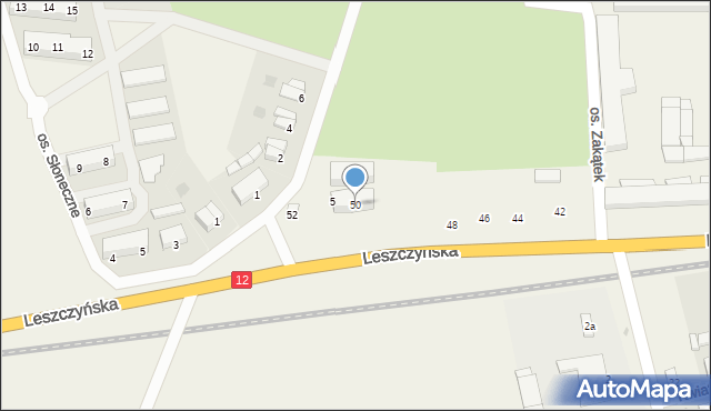 Garzyn, Leszczyńska, 50, mapa Garzyn
