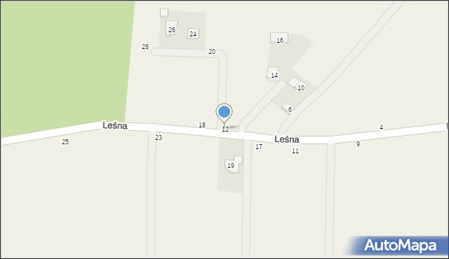 Gąski, Leśna, 12, mapa Gąski