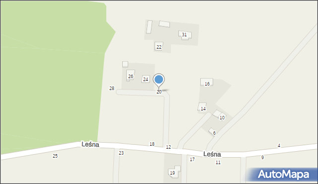 Gąski, Leśna, 20, mapa Gąski