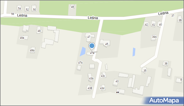 Gąski, Leśna, 47a, mapa Gąski