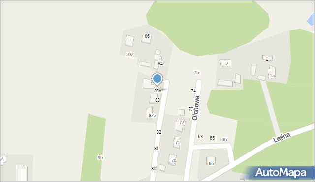 Gąski, Leśna, 83a, mapa Gąski