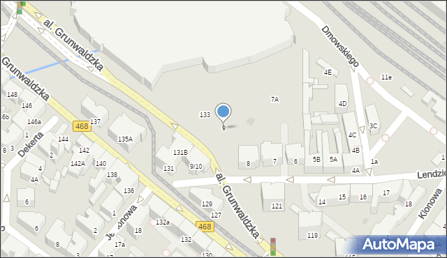 Gdańsk, Lendziona Antoniego, 9, mapa Gdańska