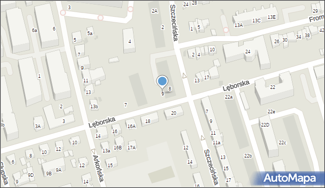 Gdańsk, Lęborska, 9, mapa Gdańska