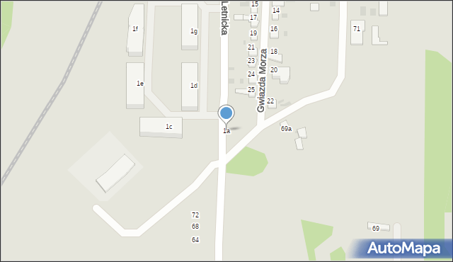 Gdańsk, Letnicka, 1a, mapa Gdańska