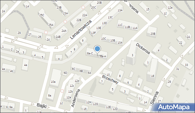 Gdańsk, Lenartowicza Teofila Aleksandra, 8a-B, mapa Gdańska