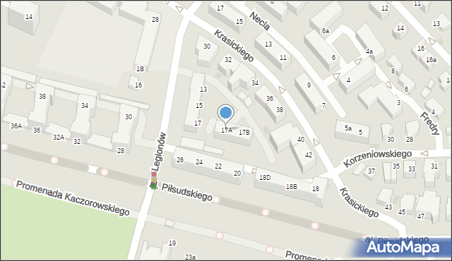Gdynia, Legionów, 17A, mapa Gdyni