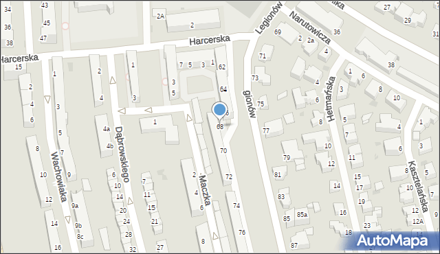 Gdynia, Legionów, 68, mapa Gdyni