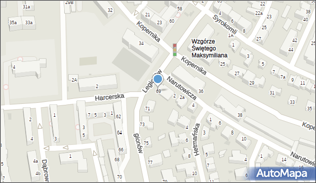 Gdynia, Legionów, 69, mapa Gdyni