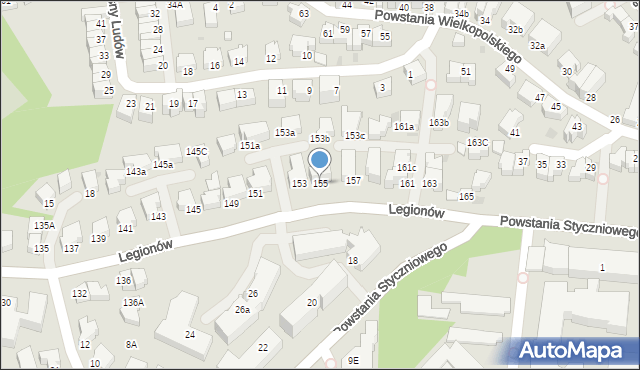 Gdynia, Legionów, 155, mapa Gdyni