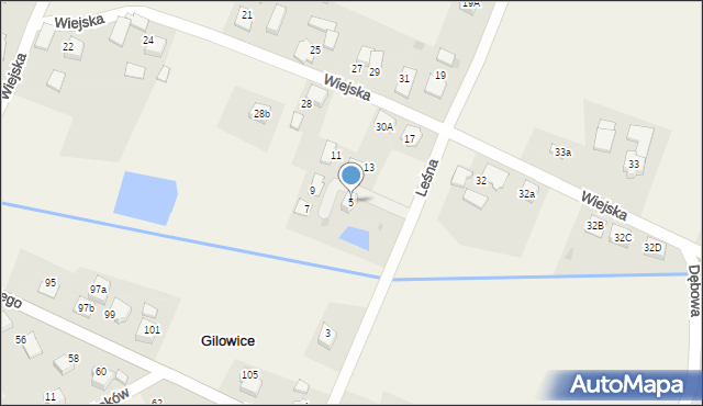 Gilowice, Leśna, 5, mapa Gilowice