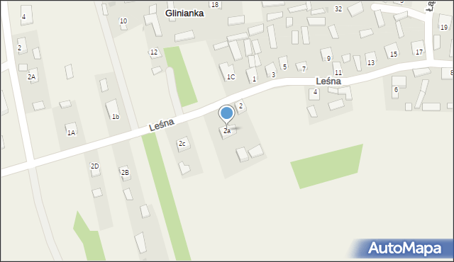 Glinianka, Leśna, 2a, mapa Glinianka