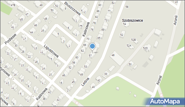 Gliwice, Leśna, 59, mapa Gliwic