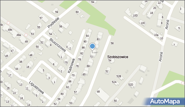 Gliwice, Leśna, 75, mapa Gliwic