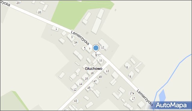 Głuchowo, Lemierzycka, 9, mapa Głuchowo