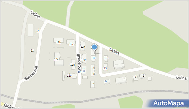 Gniew, Leśna, 11, mapa Gniew