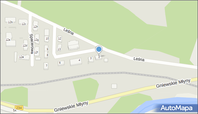 Gniew, Leśna, 2, mapa Gniew