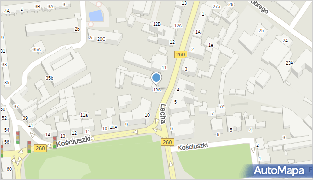 Gniezno, Lecha, 10A, mapa Gniezna