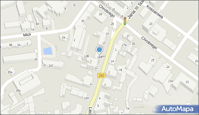 Gniezno, Lecha, 12A, mapa Gniezna