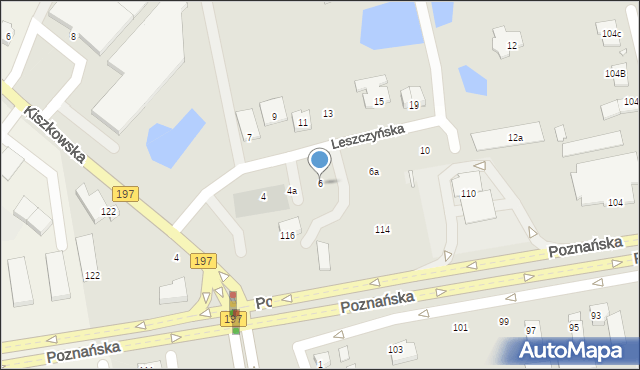 Gniezno, Leszczyńska, 6, mapa Gniezna