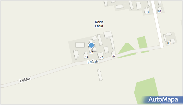 Godzianów, Leśna, 45, mapa Godzianów