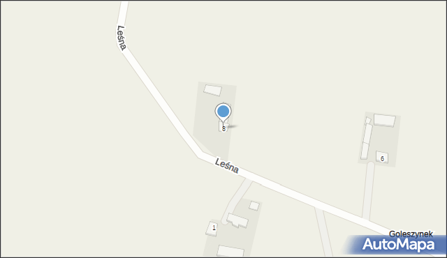 Goleszyn, Leśna, 8, mapa Goleszyn