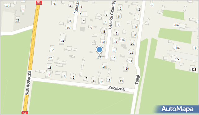 Gomunice, Leszka Czarnego, 14, mapa Gomunice