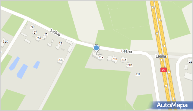 Góra Kalwaria, Leśna, 23a, mapa Góra Kalwaria