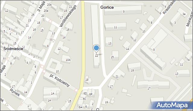 Gorlice, Legionów, 12, mapa Gorlic