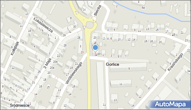 Gorlice, Legionów, 14, mapa Gorlic