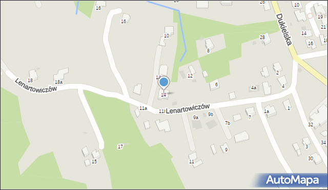 Gorlice, Lenartowiczów, 14, mapa Gorlic