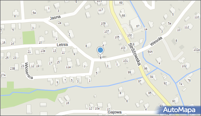 Gorlice, Letnia, 6, mapa Gorlic