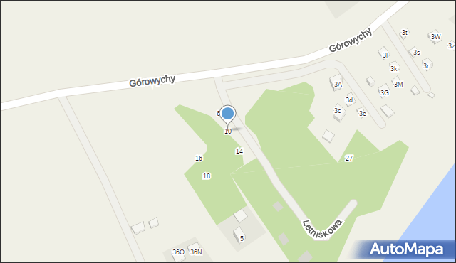 Górowychy, Letniskowa, 10, mapa Górowychy