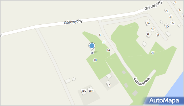 Górowychy, Letniskowa, 16, mapa Górowychy