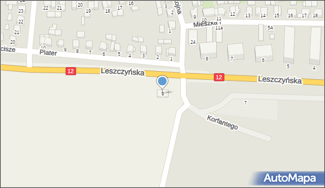 Gostyń, Leszczyńska, 9, mapa Gostyń