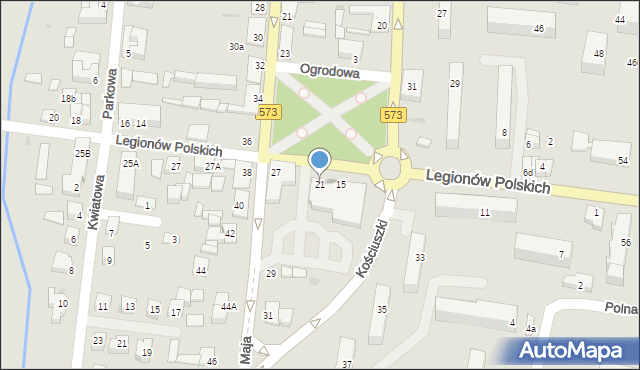 Gostynin, Legionów Polskich, 21, mapa Gostynin