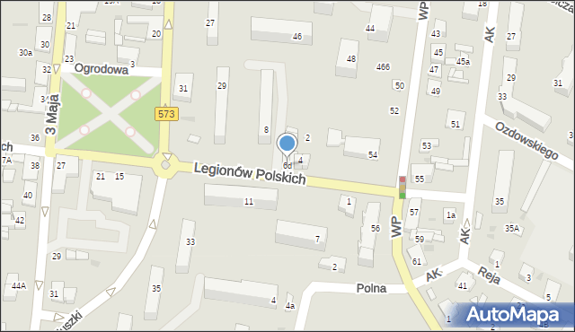 Gostynin, Legionów Polskich, 6d, mapa Gostynin