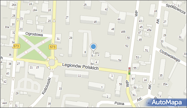 Gostynin, Legionów Polskich, 6f, mapa Gostynin