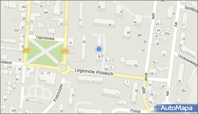 Gostynin, Legionów Polskich, 8, mapa Gostynin