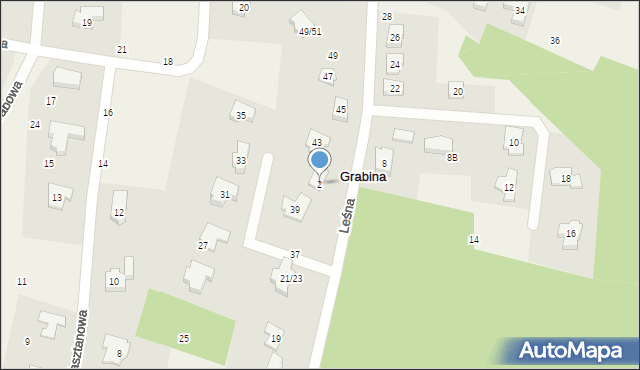 Grabina, Leśna, 2, mapa Grabina
