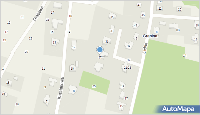 Grabina, Leśna, 27, mapa Grabina
