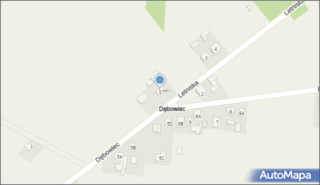 Grabowiec, Letniska, 1, mapa Grabowiec