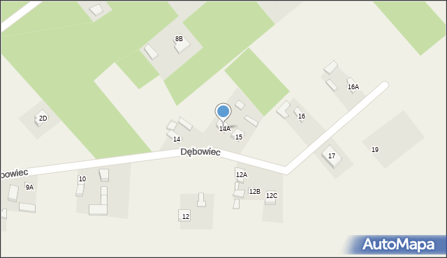 Grabowiec, Letniska, 14A, mapa Grabowiec