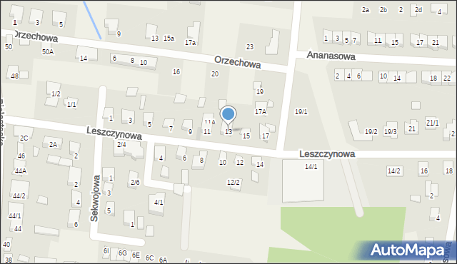 Grabówka, Leszczynowa, 13, mapa Grabówka