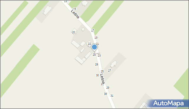 Grębiszew, Leśna, 24, mapa Grębiszew