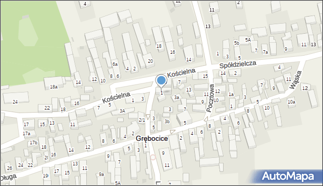 Grębocice, Legnicka, 1, mapa Grębocice