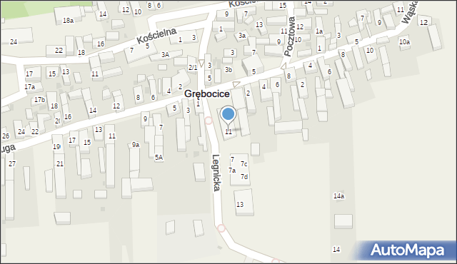 Grębocice, Legnicka, 11, mapa Grębocice